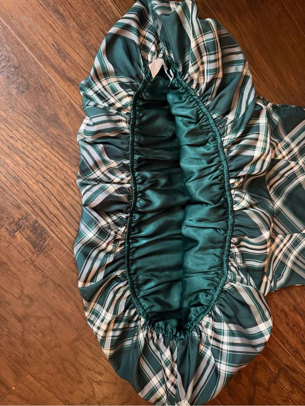 Place Girls Teal and Cream Plaid Bow-Waist Party Dress